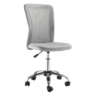 Vinsetto Armless Office Chair with Adjustable Height Mesh Back Wheels Grey