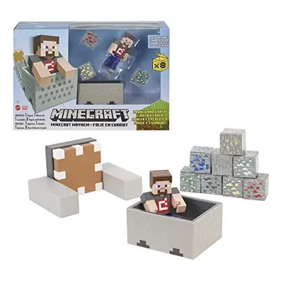 Mayhem Playset with Steve Character Figure, Launching Cart and Accessories, Creation, Exploratio