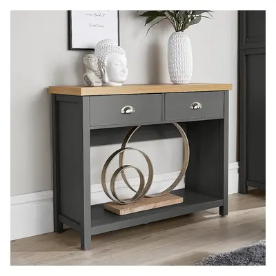 Console Table Drawer Telephone Table Dark Grey Oak Hallway Storage