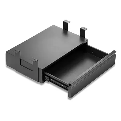 OSteed Under Desk Metal Drawer 45cm Width & Black with Large Slide Extension, Cable Holes and Ta