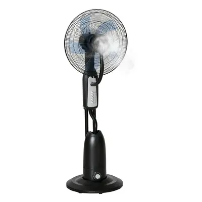 HOMCOM Pedestal Fan with Water Mist Spray Standing Fan w/ 2.8L Water Tank Black