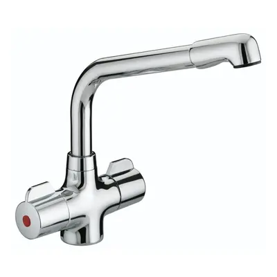 Bristan Manhatan Kitchen Sink Mixer Tap Double Lever Modern Easyfit Chrome