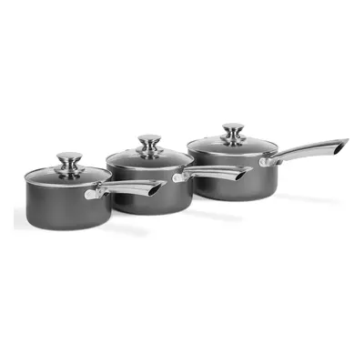 Morphy Richards Accents Saucepan Set, Non Stick Ceramic Coating, Titanium