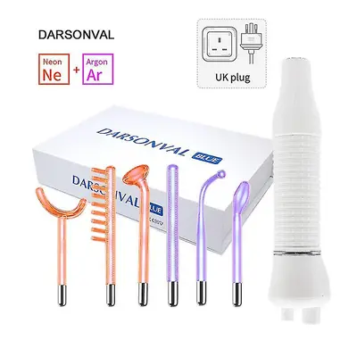 (Portable High Frequency Facial Machine Skin Therapy With Neon & Argon Wands Remove Wrinkles Acn