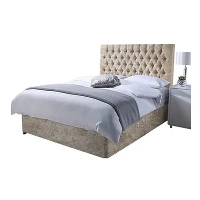 (3ft Single (90 x cm), Cream) ORTHOPAEDIC DIVAN BED SET WITH MATTRESS &HEADBOARD