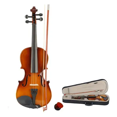 Size 3/4 Natural Color Acoustic Violin Set with Case+Bow+Rosin For Students