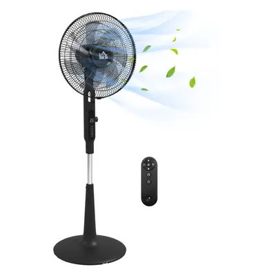 HOMCOM 12V DC Standing Fan with Oscillation Mosquito Repellent Function