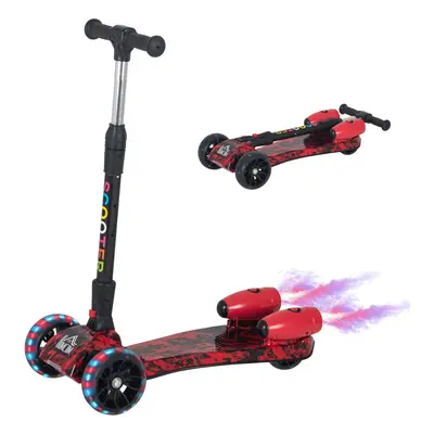 HOMCOM Child Wheel E-Scooter Light Music Water Spray Rechargeable Yrs Red