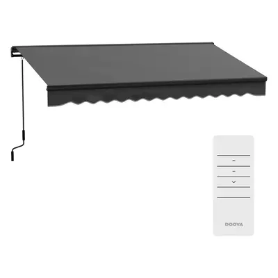 Outsunny 3.5 x 2.5m Electric Retractable Awning, Aluminium Frame, Dark Grey