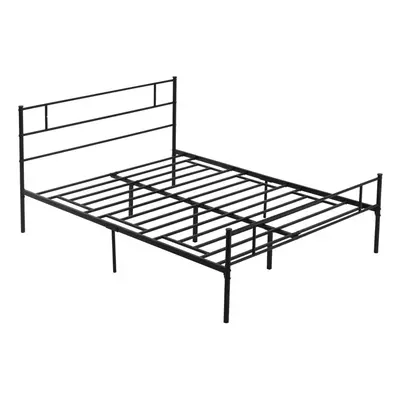 HOMCOM King Metal Bed Frame w/ Headboard and Footboard, Underbed