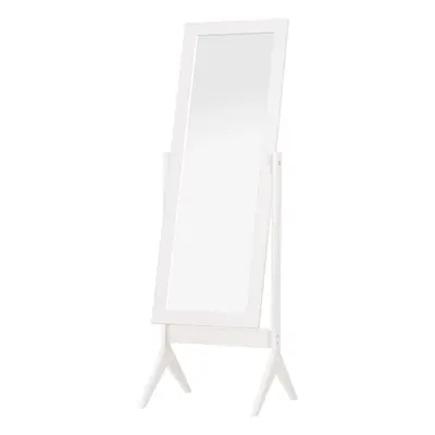 HOMCOM Freestanding Dressing Mirror 148x47cm Adjustable Angle White Frame Home