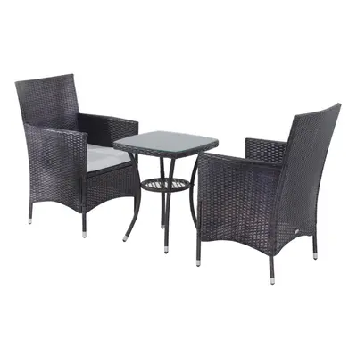 Outsunny Rattan Garden Furniture Set | Set of Rattan Chairs With Table