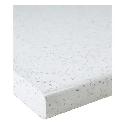 (1000 x 600mm, Length + Width Cut) White Sparkle Gloss Laminate Kitchen Worktop 40mm