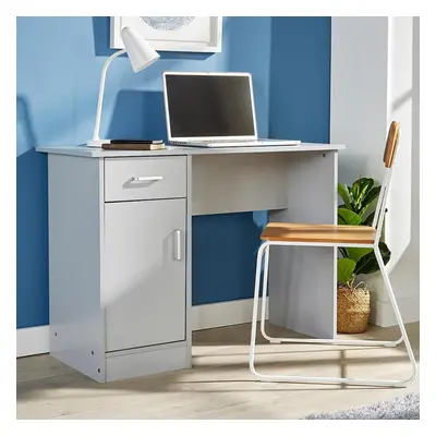 Home Source Tyler Drawer Office PC Computer Storage Desk - Grey