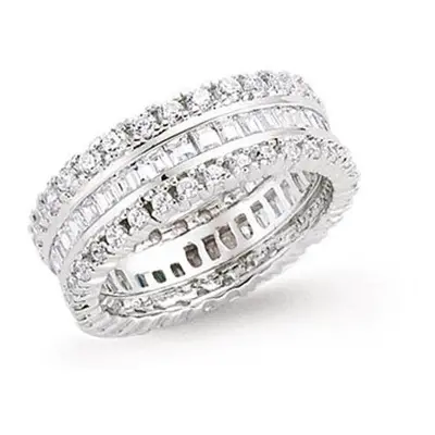 (R) Wedding Ring Wedding Band Platinum Plated Sterling Silver Wedding Ring