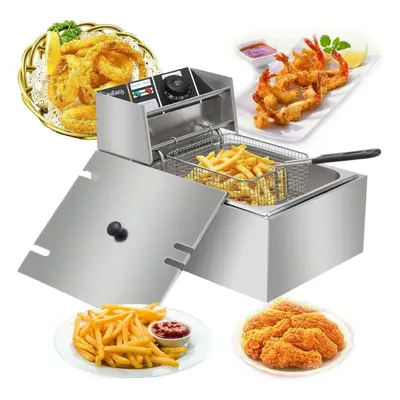 6L 2500W Commercial Electric Deep Fryer Fat Chip Frying Pan & Basket