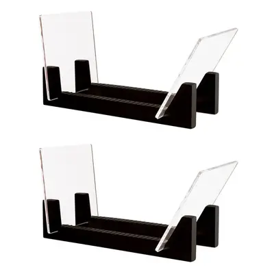 2X Vinyl Record Storage -Vinyl LP Record Rack 13.7 Inches Long -Vinyl Record Holders (Black)