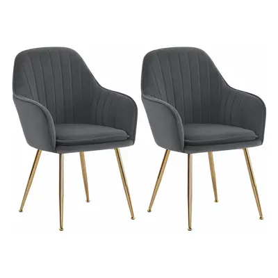 Set of Modern Velvet Upholstered Dining Chairs