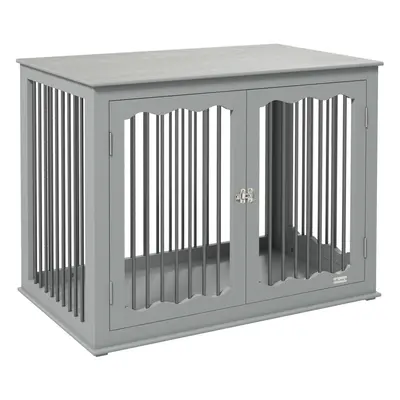 PawHut Dog Crate End Table w/ Locks and Latches, for Large Dogs