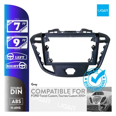 UGAR 11-491S Compatible for Car Radio Mounting Fascia Kit Ford Transit Custom, Tourneo Custom 20