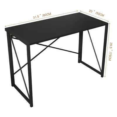 (80cm, Black) Foldable Computer Desk No Assembly Miami