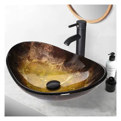 (Gold & Boat Shape) Bathroom Sink Basin Countertop Wash Bowl Basin UK