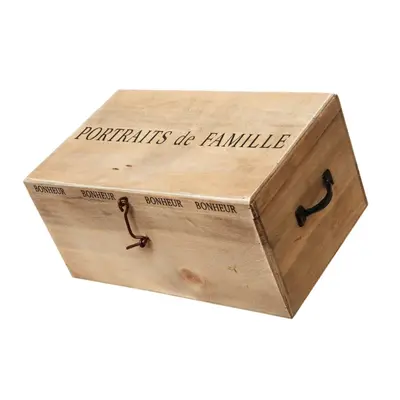 Picture Albums in Wooden Box Portrait De Famille Photo Storage Chest