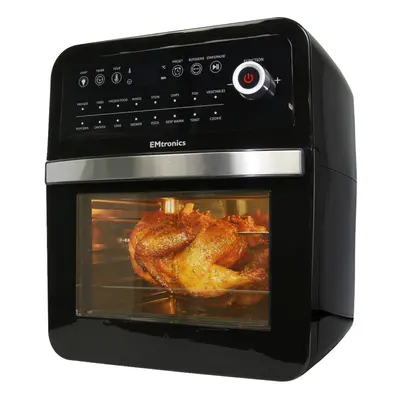 (Black) EMtronics 12L Digital Air Fryer Oven Combi with Timer