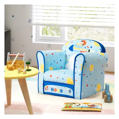 Kids Sofa Children Armrest Upholstered Chair Cute Pattern Armchair Solid Frame