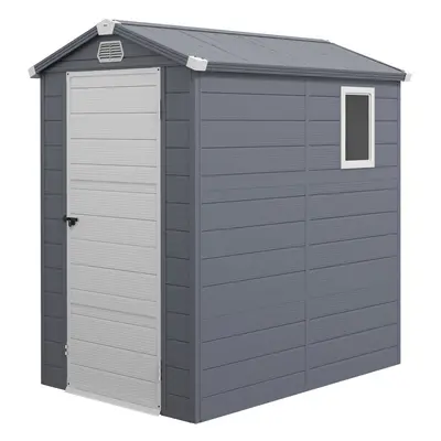 Outsunny x 6ft Garden Shed Storage w/ Foundation Kit, Vents, Grey