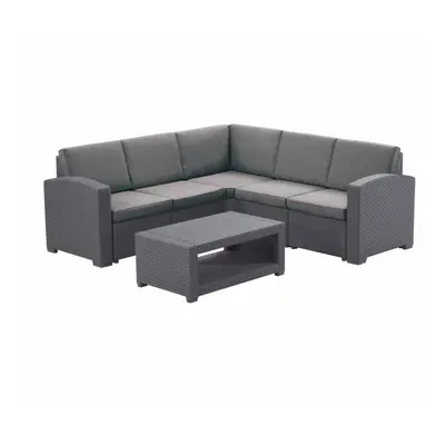 Florence Seat Corner Rattan Sofa Collection Graphite W Table GF07968