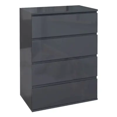 HOMCOM Bedroom Chest of Drawers, High Gloss Drawers Dresser, Drawer Unit