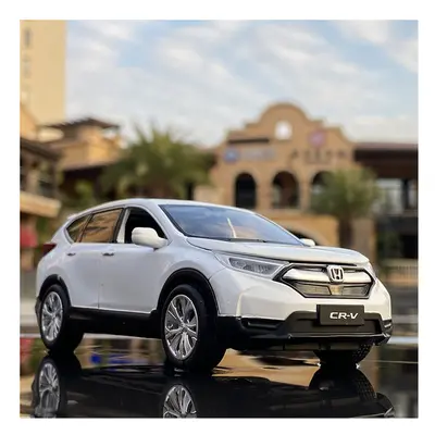 (White) 1:32 Honda CRV SUV Car Model Alloy Car Die-cast Toy Car Model Sound and Light Childrens 