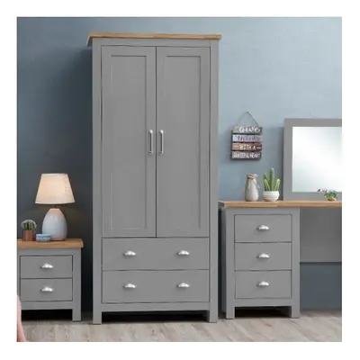 Lisbon Door Double Wardrobe In Light Grey Bedroom Furniture