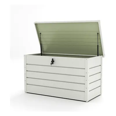 (White) 350L Garden Steel Box Patio Waterproof Storage Box