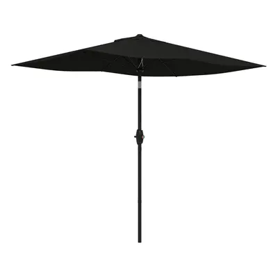 Outsunny x 3(m) Garden Parasol Rectangular Market Umbrella w/ Crank Black