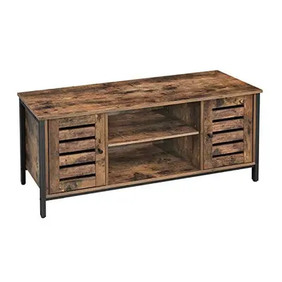 VASAGLE TV Stand, TV Console Unit with Shelves, Cabinet with Storage, Louvred Doors, for Living 