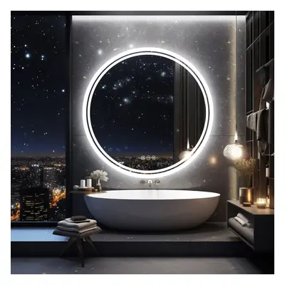 800 x Round Illuminated Bathroom Wall Mirror with Demister