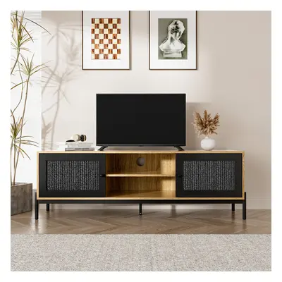 150cm W Entertainment Centre TV Storage Cabinet with Rattan Doors