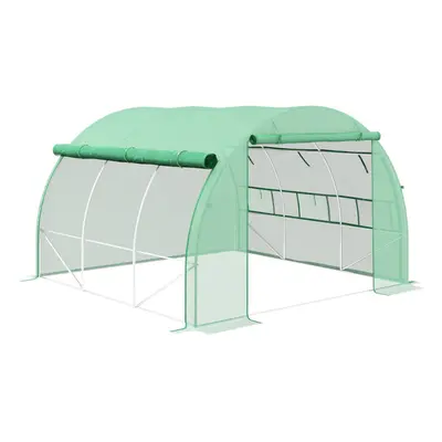 Outsunny x x m Polytunnel Greenhouse Pollytunnel Tent Steel Frame Green