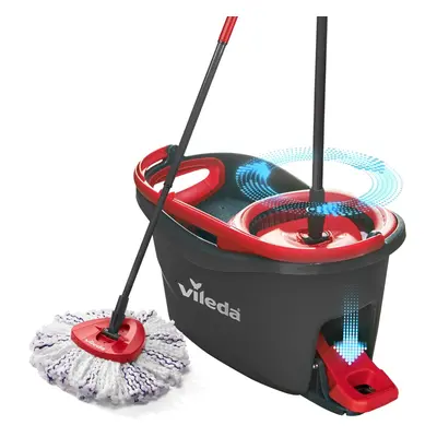 (3 in Turbo Mop) in with Microfibre Pad, Spin Mop For Cleaning Floors, Set Of 1x Mop And 1x Buck