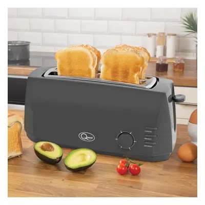 Quest 4-Slice Toaster with Extra Wide Slots / 1400W, Grey