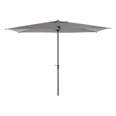 Outsunny 2.58m Aluminium Garden Parasol Sun Umbrella Angled Canopy Grey