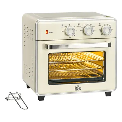 HOMCOM 20L Mini Oven with Adjustable Temperature, Min Time 1400W, Cream