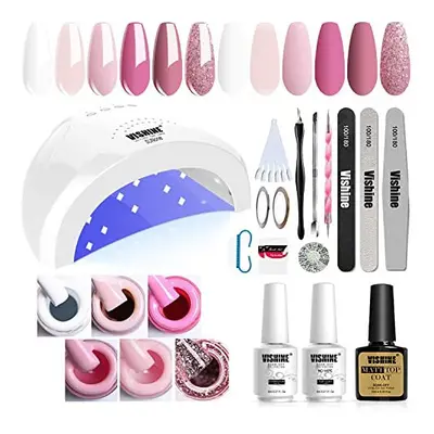 Gel Nail Polish Starter Kit with 48W SUNOne UV LED Nail Lamp Speed Dryer Manicure Tools Pretty C