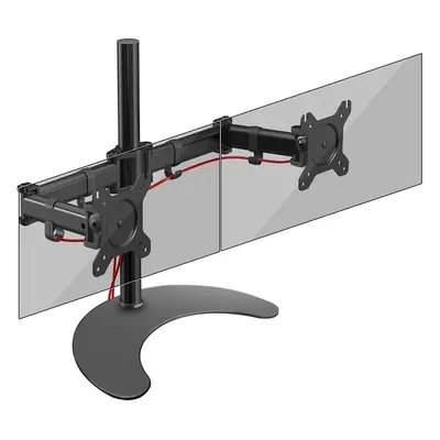 Duronic Steel DM25D2 Double Twin LCD LED Freestanding Desk Mount Monitor Arm Stand Bracket with 