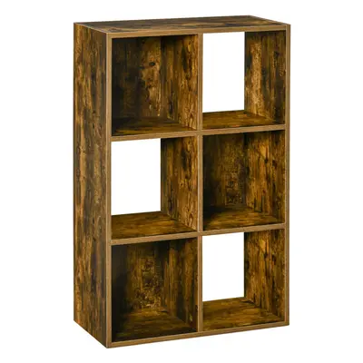 HOMCOM Industrial Style Storage Shelf, Bookcase, Bookshelf, Rustic Brown