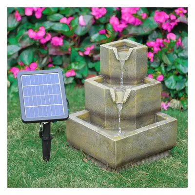 Multi-Tier Modern Garden Water Fountain Deco with LED Lights