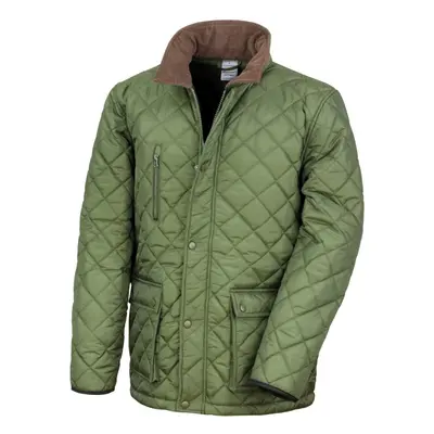 (L, Olive) Result Mens Cheltenham Gold Fleece Lined Jacket (Water Repellent & Windproof)