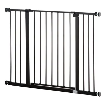 PawHut Pressure Fitted Pet Dog Safety Gate Metal Fence cm Tall, Black